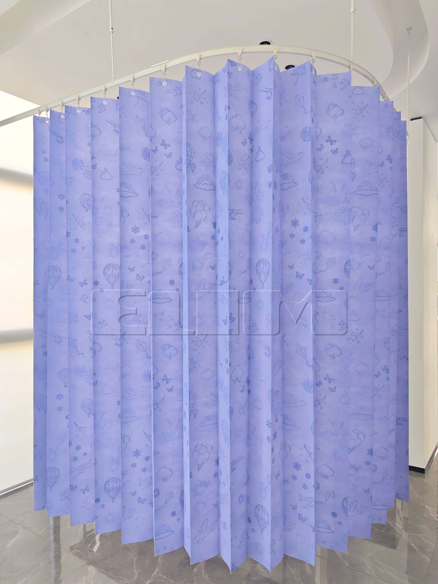 নিষ্পত্তিযোগ্য পুনর্ব্যবহারযোগ্য কিউবিকেল পর্দা